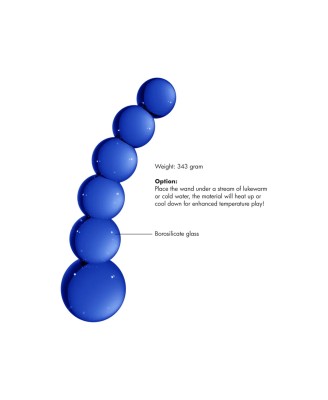 Planets - Koralikowe Szklane Dildo - Niebieskie