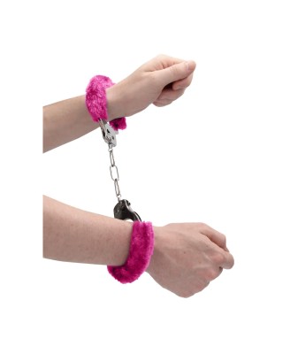 Ouch! Pleasure Handcuffs Furry - Futerkowe Kajdanki - Różowe