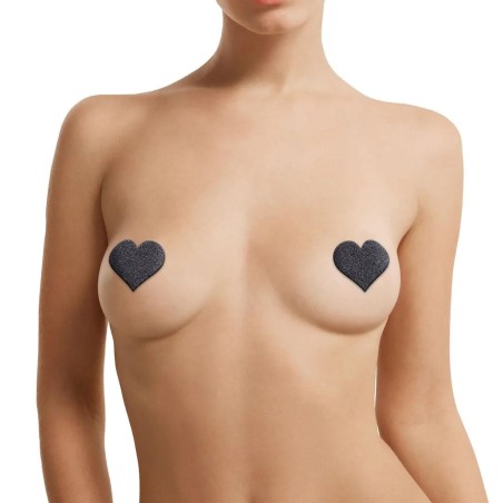 Nipple Cover Set - Cross Star Heart - Zestaw Nasutników Czarnych