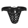 OUCH! Xtreme PU Leather Chastity Jock - Majtki Pas Cnoty - Czarne