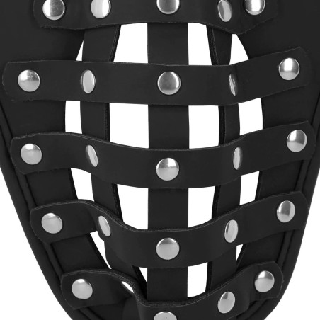 OUCH! Xtreme PU Leather Chastity Jock - Majtki Pas Cnoty - Czarne