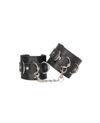 Ouch! Leather Cuffs - Skórzane Kajdanki - Czarne