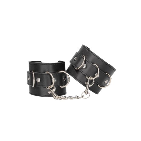 Ouch! Leather Cuffs - Skórzane Kajdanki - Czarne