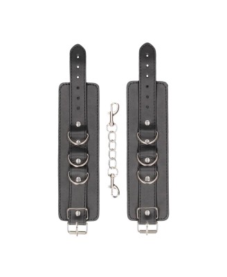 Ouch! Leather Cuffs - Skórzane Kajdanki - Czarne