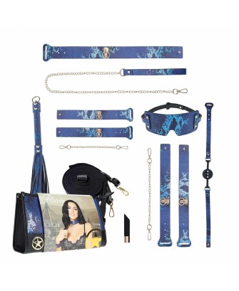 Florence Collection - Kit with Bag - Zestaw BDSM - Niebieski