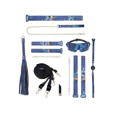 Florence Collection - Kit with Bag - Zestaw BDSM - Niebieski