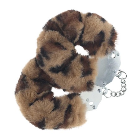 Ouch! Heavy-duty Fluffy Handcuffs - Futerkowe Kajdanki - Leopard