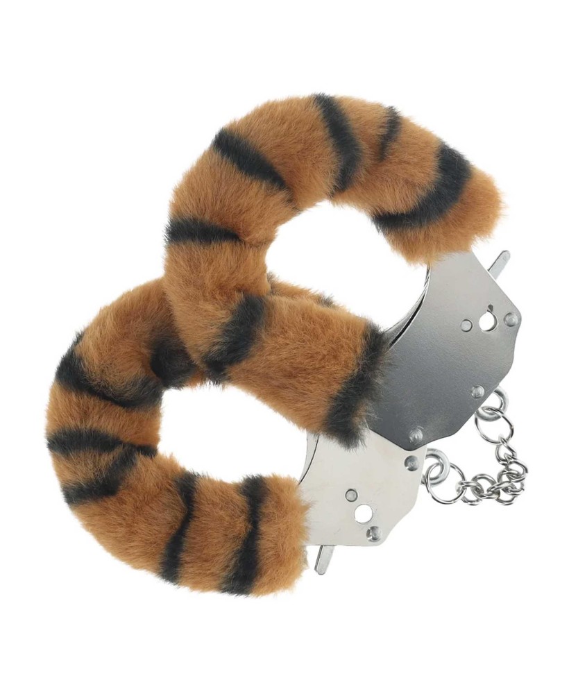 Ouch! Heavy-duty Fluffy Handcuffs - Futerkowe Kajdanki - Tygrys