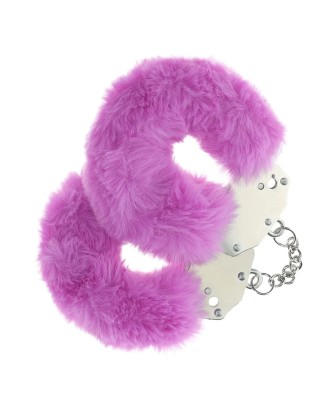 Ouch! Heavy-duty Fluffy Handcuffs - Futerkowe Kajdanki - Fioletowe
