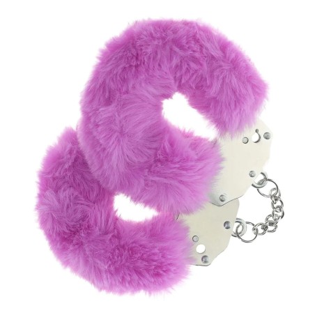 Ouch! Heavy-duty Fluffy Handcuffs - Futerkowe Kajdanki - Fioletowe