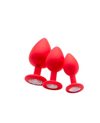 Ouch! Diamond Butt Plug - Korek Analny L - Czerwony