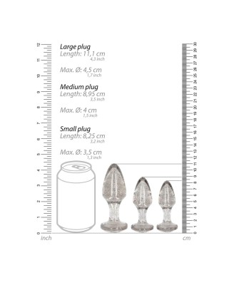 Acrylic Butt Plug Set - Zestaw Korków Analnych