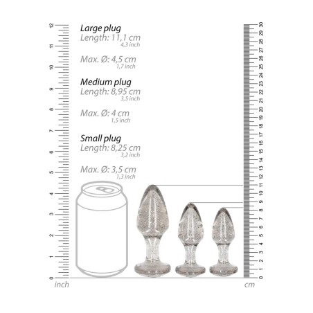 Acrylic Butt Plug Set - Zestaw Korków Analnych