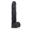 RealRock - Realistyczne Dildo z Jądrami XL - Czarne - 38 cm