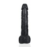 RealRock - Realistyczne Dildo z Jądrami XL - Czarne - 38 cm