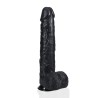 RealRock - Realistyczne Dildo z Jądrami XL - Czarne - 35,5 cm