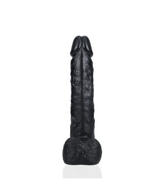 RealRock - Realistyczne Dildo z Jądrami XL - Czarne - 35,5 cm