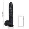 RealRock - Realistyczne Dildo z Jądrami XL - Czarne - 35,5 cm