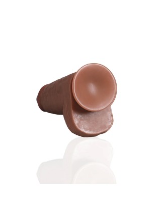 RealRock Grube Dildo z Jądrami i Przyssawką XL - 23 cm - Cieliste