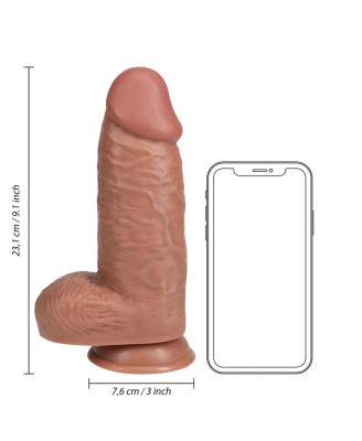 RealRock Grube Dildo z Jądrami i Przyssawką XL - 23 cm - Cieliste