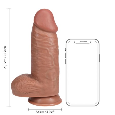 RealRock Grube Dildo z Jądrami i Przyssawką XL - 23 cm - Cieliste