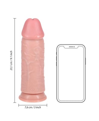 RealRock Grube Dildo z Przyssawką XL - 23 cm - Jasne