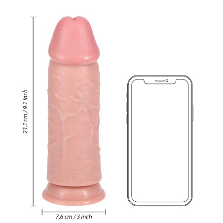 RealRock Grube Dildo z Przyssawką XL - 23 cm - Jasne