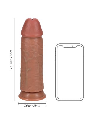 RealRock Grube Dildo z Przyssawką XL - 23 cm - Cieliste