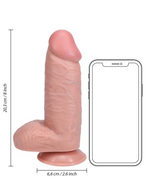 RealRock Grube Dildo z Jądrami i Przyssawką XL - 20,3 cm - Jasne