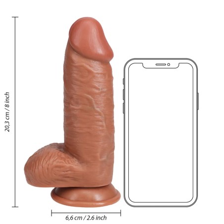 RealRock Grube Dildo z Jądrami i Przyssawką XL - 20,3 cm - Cieliste