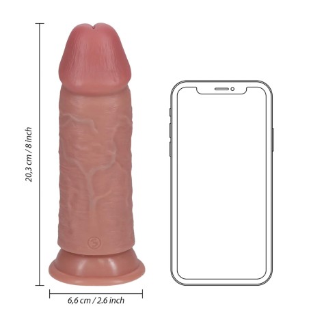 RealRock Grube Dildo z Przyssawką XL - 20,3 cm - Jasne