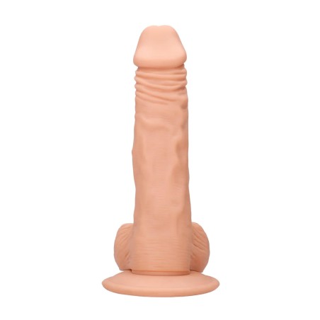 Dildo z Jądrami i Przyssawką - Cieliste - 20 cm
