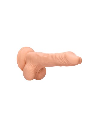 Dildo z Jądrami i Przyssawką - Cieliste - 20 cm