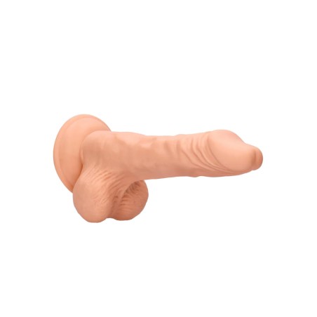 Dildo z Jądrami i Przyssawką - Cieliste - 20 cm