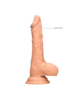 Dildo z Jądrami i Przyssawką - Cieliste - 20 cm