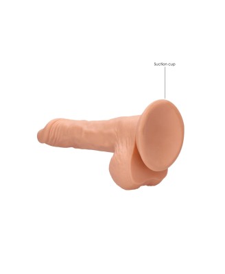 Dildo z Jądrami i Przyssawką - Cieliste - 20 cm