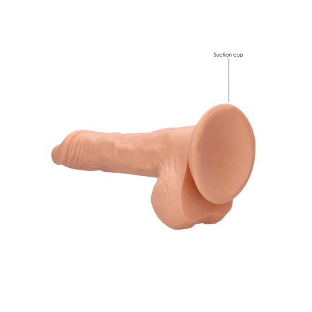 Dildo z Jądrami i Przyssawką - Cieliste - 20 cm