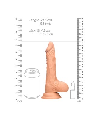 Dildo z Jądrami i Przyssawką - Cieliste - 20 cm
