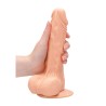 Dildo z Jądrami i Przyssawką - Cieliste - 20 cm