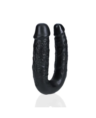 RealRock U Shaped Podwójne Dildo 12,7 cm - Czarne