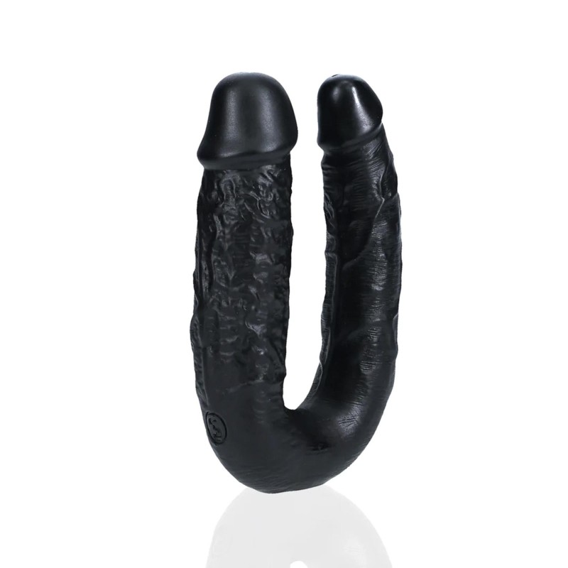 RealRock U Shaped Podwójne Dildo 12,7 cm - Czarne
