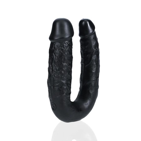 RealRock U Shaped Podwójne Dildo 12,7 cm - Czarne