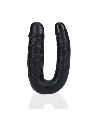 RealRock U Shaped Podwójne Dildo 12,7 cm - Czarne