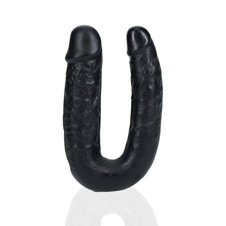 RealRock U Shaped Podwójne Dildo 12,7 cm - Czarne