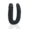 RealRock U Shaped Podwójne Dildo 12,7 cm - Czarne