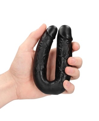 RealRock U Shaped Podwójne Dildo 12,7 cm - Czarne