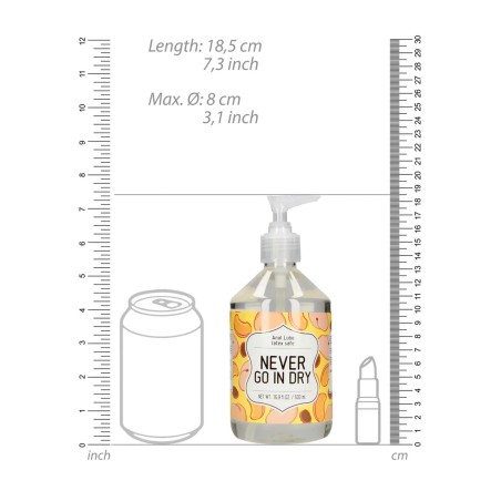 Never Go In Dry - Lubrykant Wodny - Analny -  500 ml
