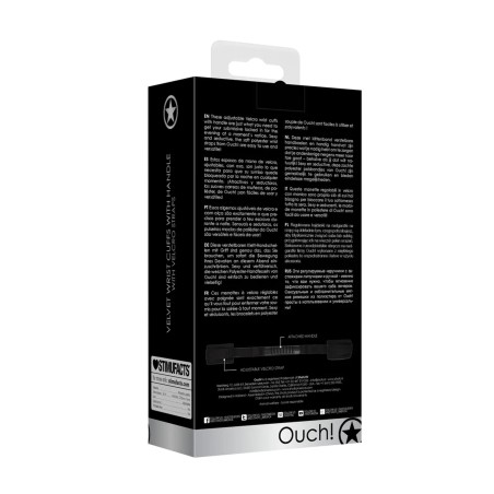 Ouch! Regulowane kajdanki na rzep z uchwytem