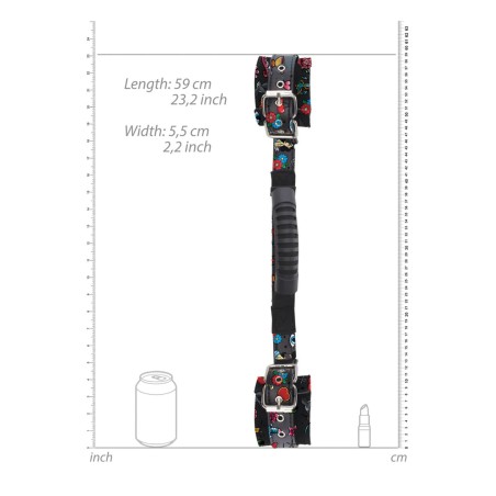 Ouch! Regulowane skórzane kajdanki z uchwytem