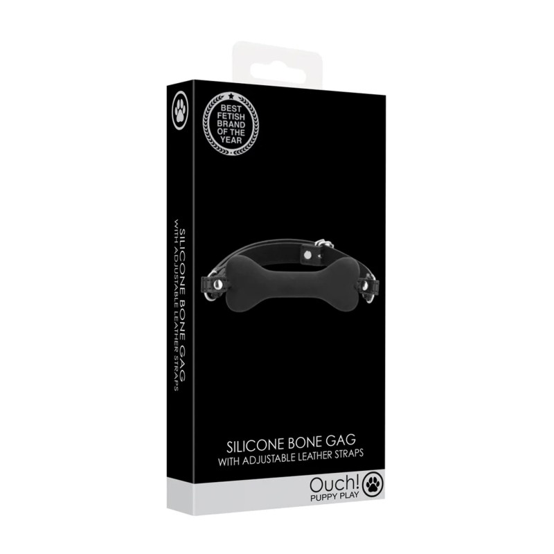 Ouch! Silikonowy Knebel Psia Kość - Czarny